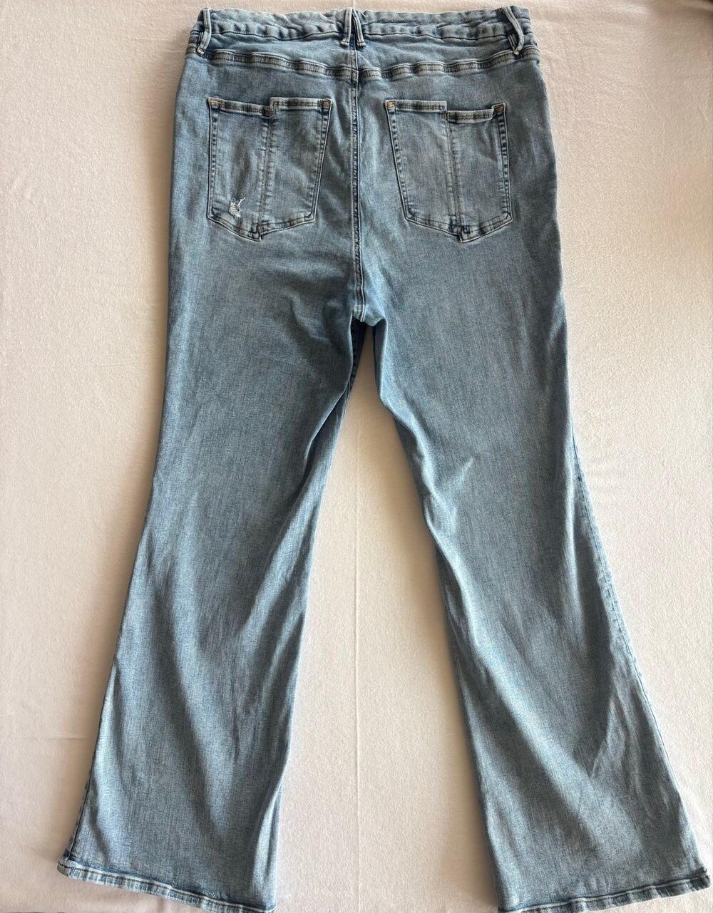 Good American Bootcut Indigo Jeans Size 22 High Rise Y2K Organic Cotton Western